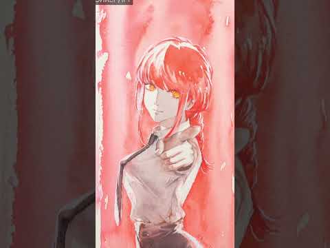 Watercolor Anime | Makima from Chainsaw Man | #shorts