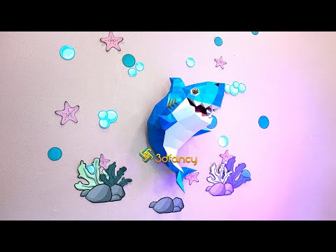 How to make 3D Baby Shark PaperCraft | DIY Low Poly PaperCraft Step by Step