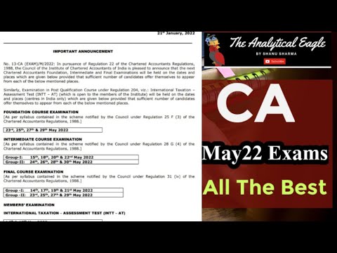 CA Exams May22 Dates Announced #shorts #icai #exams #Youtubeshorts