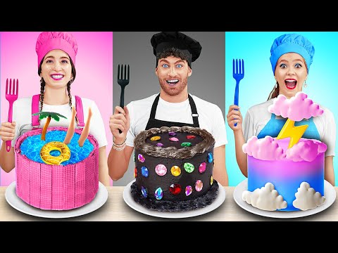 NEW 123 GO! One Color Food Challenge! Amazing Ideas for Cake Decoration