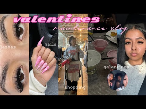 valentines maintenance vlog♡︎lashes, nails, toes + galentines