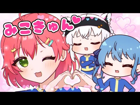 【手描き】みこきゅん♡に辛辣なふぶすい【ホロライブ/さくらみこ/星街すいせい/白上フブキ】