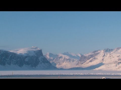 Panoramic of the Pangnirtung fiord entrance - Penny Icecap 2009 expedition