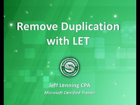 Remove Duplication in Excel formulas with LET