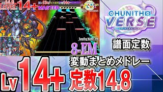 【CHUNITHM VERSE】Lv14+(定数14.8)チュウニズム譜面定数変動まとめメドレー※新曲はありません