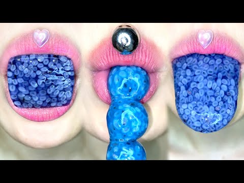 ASMR SEASALT FROG EGG PUDDING PEARL JELLY MUKBANG 바다맛 젤리 개구리알 푸딩 진주 펄 먹방