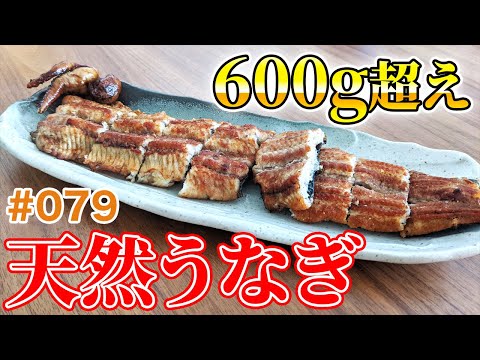 天然うなぎ(641g)の白焼きに挑む！【79/100】