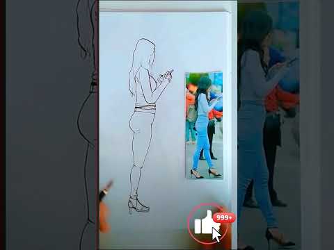 A sketch completely restores the figure of the woman in the photo #art #colorpage #drawing