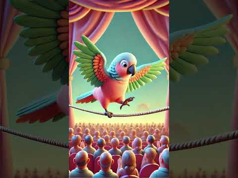 Parrot's Story Melody: Hilarious Acrobatics #cute #music #3d #cat #parrot