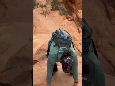 On the Trail to Double O Arch. Conquering Fears. Arches National Park near Moab Utah. #Shorts