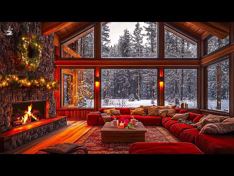 Relaxing Jazz Music In a Cafe ❄️ Winter Snowfall Ambience and Soft Coffee Jazz☕ #1