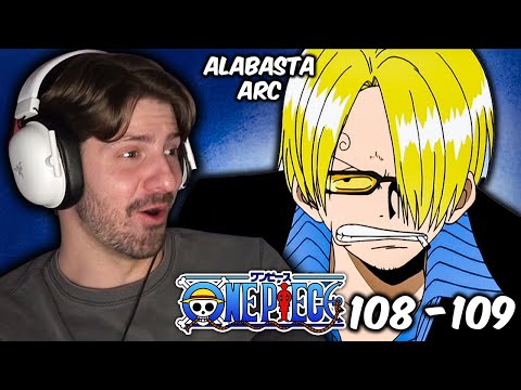 Sanji Rescues The Straw Hats. ONE PIECE REACTION - Episodes 108-109 - Alabasta Arc