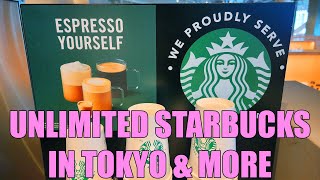 ALL YOU CAN DRINK STARBUCKS at SHIBUYA CROSSING in SHARE LOUNGE TSUTAYA, FOOD, DRINKS, MANGA, & MORE