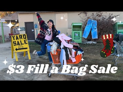 $3 FILL•A•BAG SALE •  THRIFTMAS DAY 2 #thriftwithme #yardsale #thriftedfashion