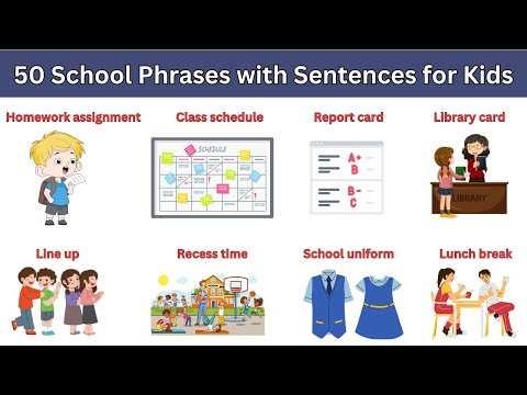 50 Basic Useful School Phrases for Kids | English Sentences | #classroomlanguage  #kidslearning