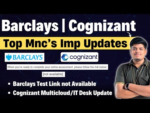 🔥Barclays Test Link Not Available | How to Raise Query on SHL |Cognizant IT Desk & MultiCloud Update