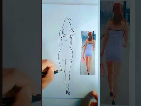 Sketch effect of sexy woman's back #sketch #sexy woman #back