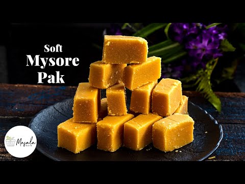 SOFT GHEE MYSORE PAK RECIPE | RECIPE OF MYSORE PAK (WITH MEASUREMENT & TIMING)| EASY GHEE MYSORE PAK