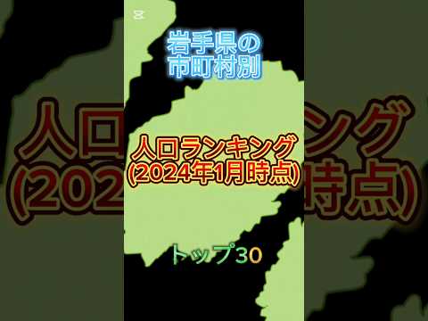 岩手県の市町村別人口ランキングトップ30#地理系を終わらせない #47都道府県企画