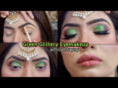 Green Glitter Eye Makeup Tutorial || Simple and easy Eye Makeup Tutorial || Asma Khan