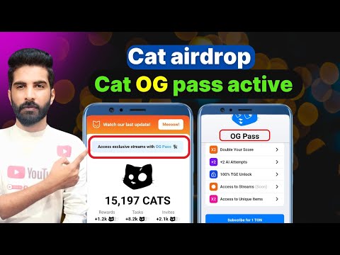 Cat OG pass | OG pass ton transaction | cat listing date | cat airdrop withdrawal | cat coin price