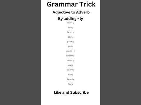 Grammar trick |Adjective to adverb #english #grammar #shortsvideo