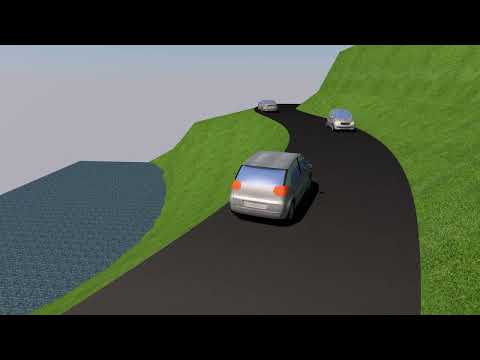 ArchiCAD・斜面上のくねくねした道路 / The short but winding road on slope