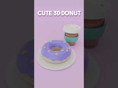 making donuts is a staple of blender 🍩 ☕ ✨💜 #shorts #blender3d #かわいい