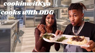 DDG cooks steak for cookinwitkya