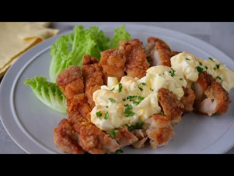 【きょうのおかずにしたい♡鶏のパリパリ焼きレモンタルタルソース】「最強病みつきチキン♪」「まるめし」 |  Crispy grilled chicken