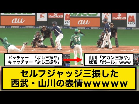 西武・山川セルフジャッジ三振した時の表情がクソワロタｗｗｗｗｗ