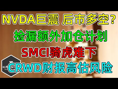 美股 NVDA巨震，后市多空？额外加仓计划！SMCI骑虎难下！CRWD财报高估风险！