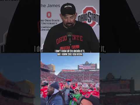 Ryan Day on Michigan planting flag at midfield #football #ohiostate #michigan