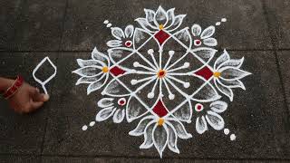 Friday Rangoli Designs🌻5x5 dots Easy & Small Muggulu🌻Friday Kolam Designs🌻Side Border Rangoli Design