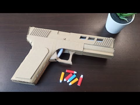 Simple Paper Glock Combat Master that shoots (with slide and trigger) cardboard Diy tutorial