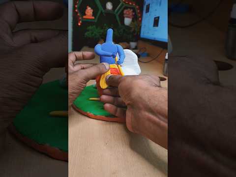 Diy Making Krishna clay idol with clay #krishna #diy #clayidol  Adharam Madhuram