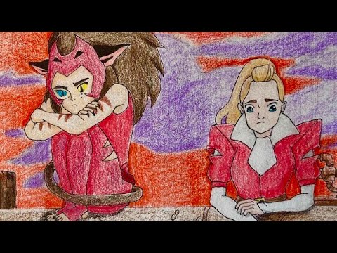 Drawing Catra and Adora from She-Ra: Princess of Power