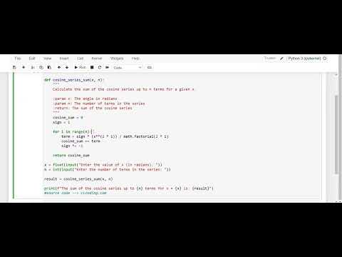 Day 57: Python Program to Find Sum of Cosine Series