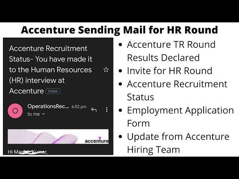 Accenture HR Interview Invite Mail  | 2020 2019 batch | BTech BE ME MTech Msc BSc