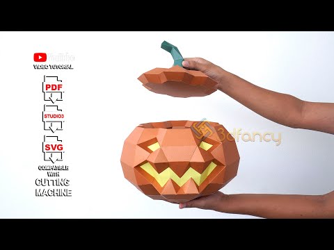 Diy Halloween Pumpkin PaperCraft - DIY Paper Craft Pumpkin | PDF Template, SVG for cricut, Cameo4