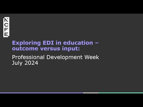 Exploring EDI in education – outcomes versus input