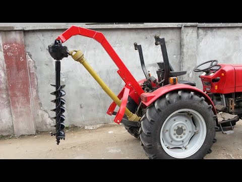 how to use a tractor three point post hole digger for tree planting