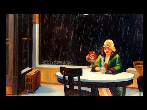 Oldies music playing in a coffee shop and it's raining ( rain on window, no thunders ) 10 HOURS ASMR