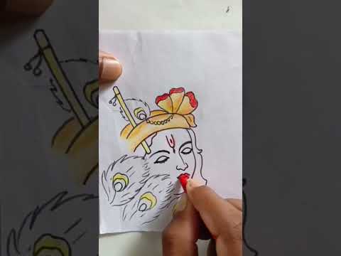 Krishna Janmashtami special drawing #shorts #krishna #krishnastatus #krishnabhajan