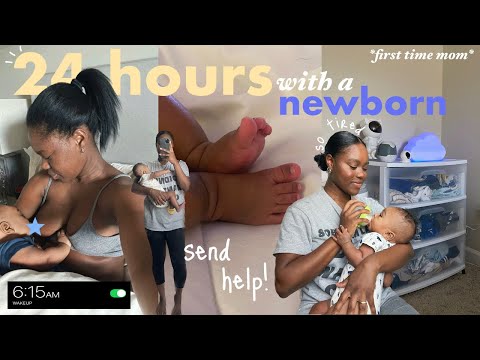 24 HOURS WITH A NEWBORN | 6am wakeup, breastfeeding, + more! (3 months old)