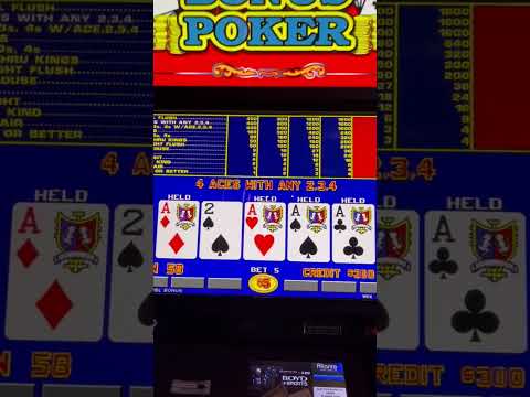 Dealt 4 Aces!! Can He Get the $20K Kicker? #gamblingaddict #videopoker #handpay #livelife365