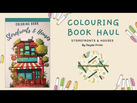 Colouring Book Haul - Storefronts & Houses ft Reyda Prints