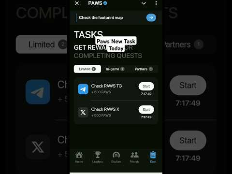 Paws Airdrop Today Task Earn Free Paws,Paws Earn Today Complete Task