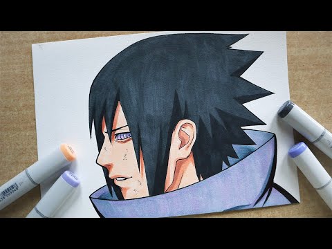 How to Draw Sasuke Uchiha - Step By Step Tutorial | Naruto