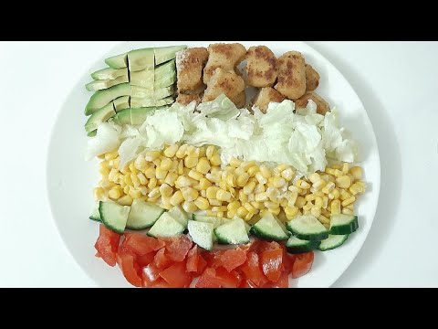 Ma recette de la flemme 😂 : salade aux nuggets  idéale pour un diner étudiant rapide - nugget salad🥗